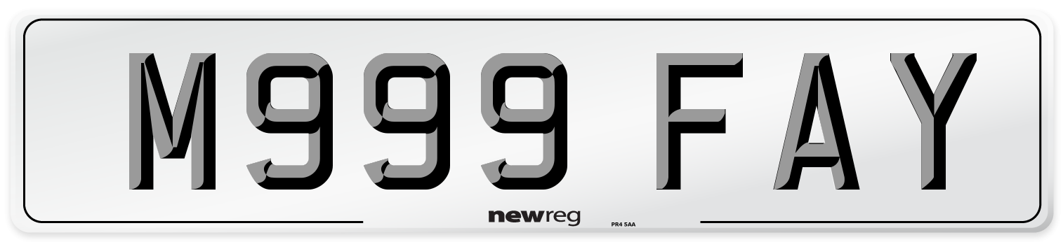 M999 FAY Number Plate from New Reg